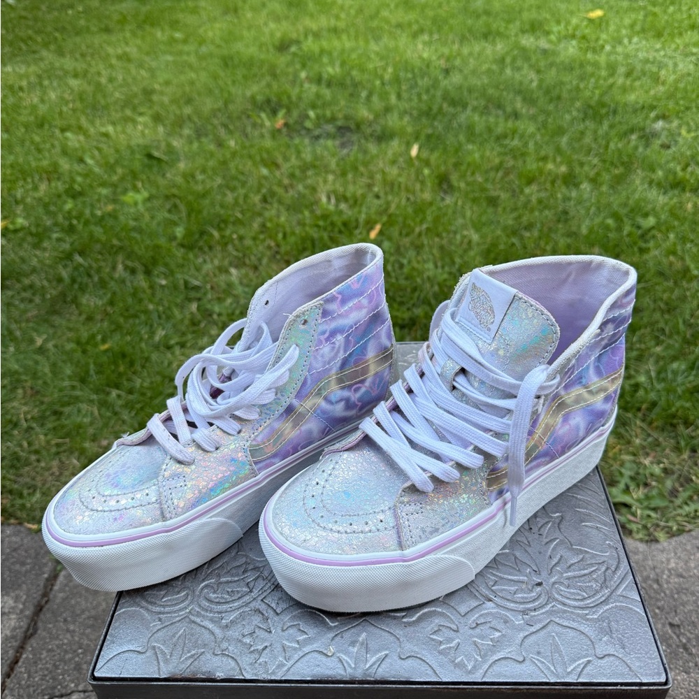Vans Sk8-Hi Tapered Stackform Platform Shoe Sneaker Butterfly Dream White Womens - Picture 2 of 4